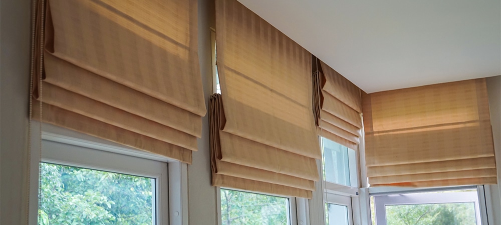 brown roman shades blinds