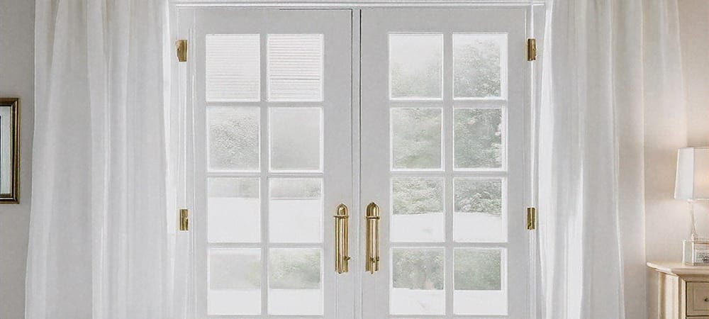 white blinds for french door