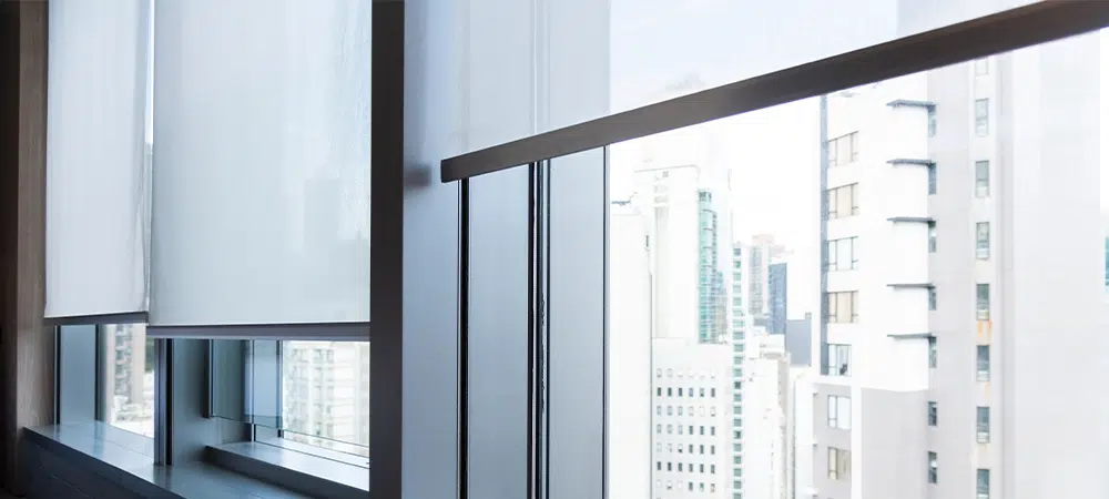Motorized roller blind on big window