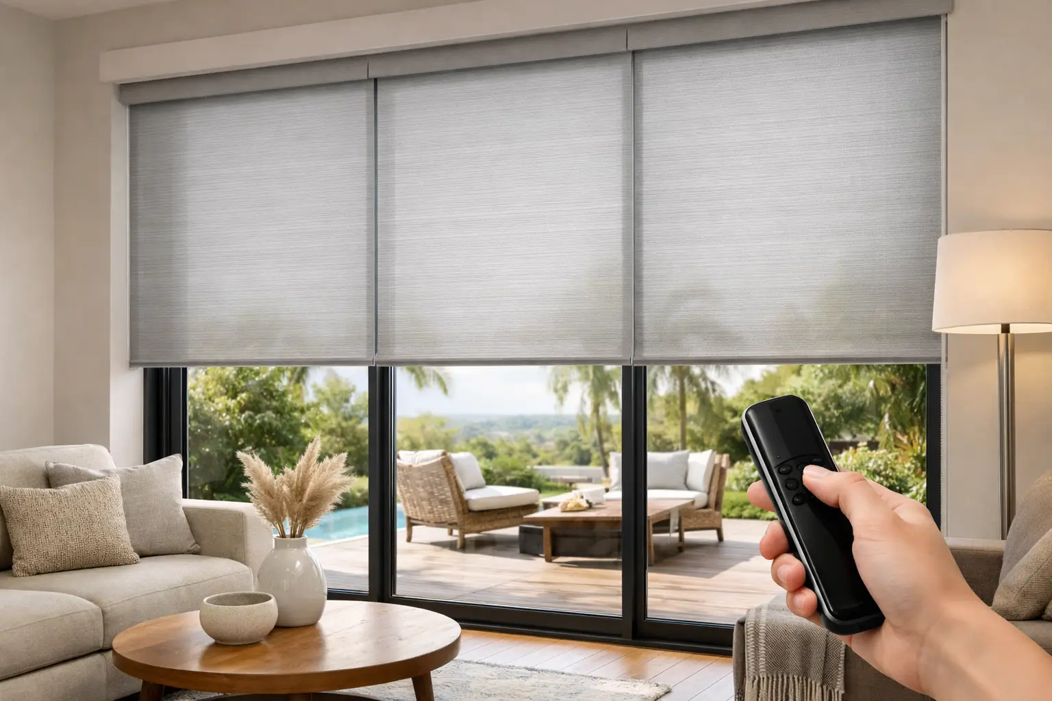 Motorized Smart Blinds for Sliding Glass Doors