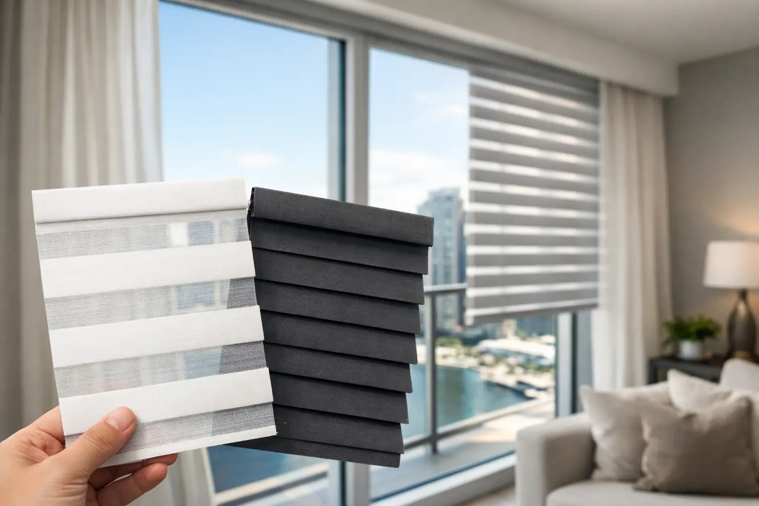 Condo Blind Selection for Light and Privacy